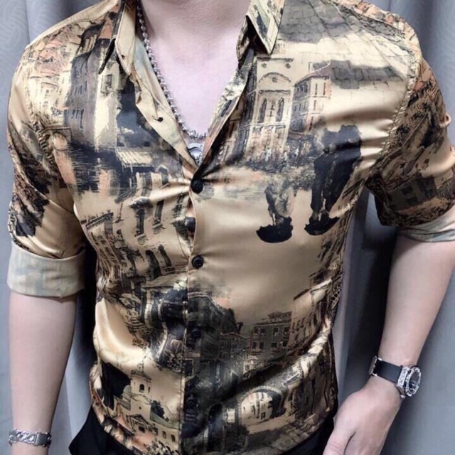 Sơ mi lụa 3d