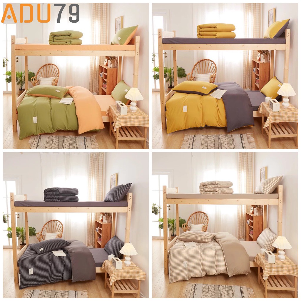 Sét Ga Gối Cotton Tici Phong Cách Hàn Quốc Mềm Mại Mịn CÓ CHĂN ĐÃ CHẦN BÔNG - Ko Vỏ Ôm