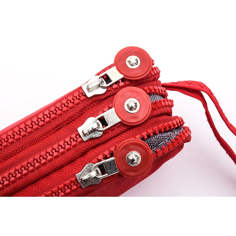 Ví cầm tay Chuwanglin bằng vải bạt 3 dây kéo cho nữ