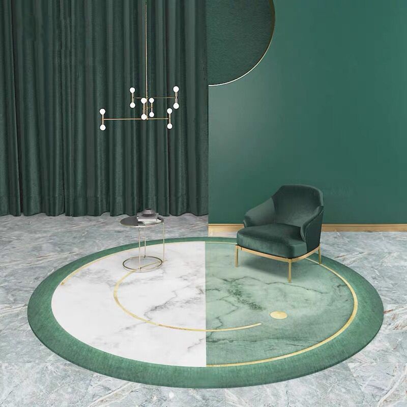 Thảm tròn trải sàn phòng khách, thảm decor trang trí Yoii phong cách hiện đại, sợi dệt tổng hợp cao cấp chống trơn trượt