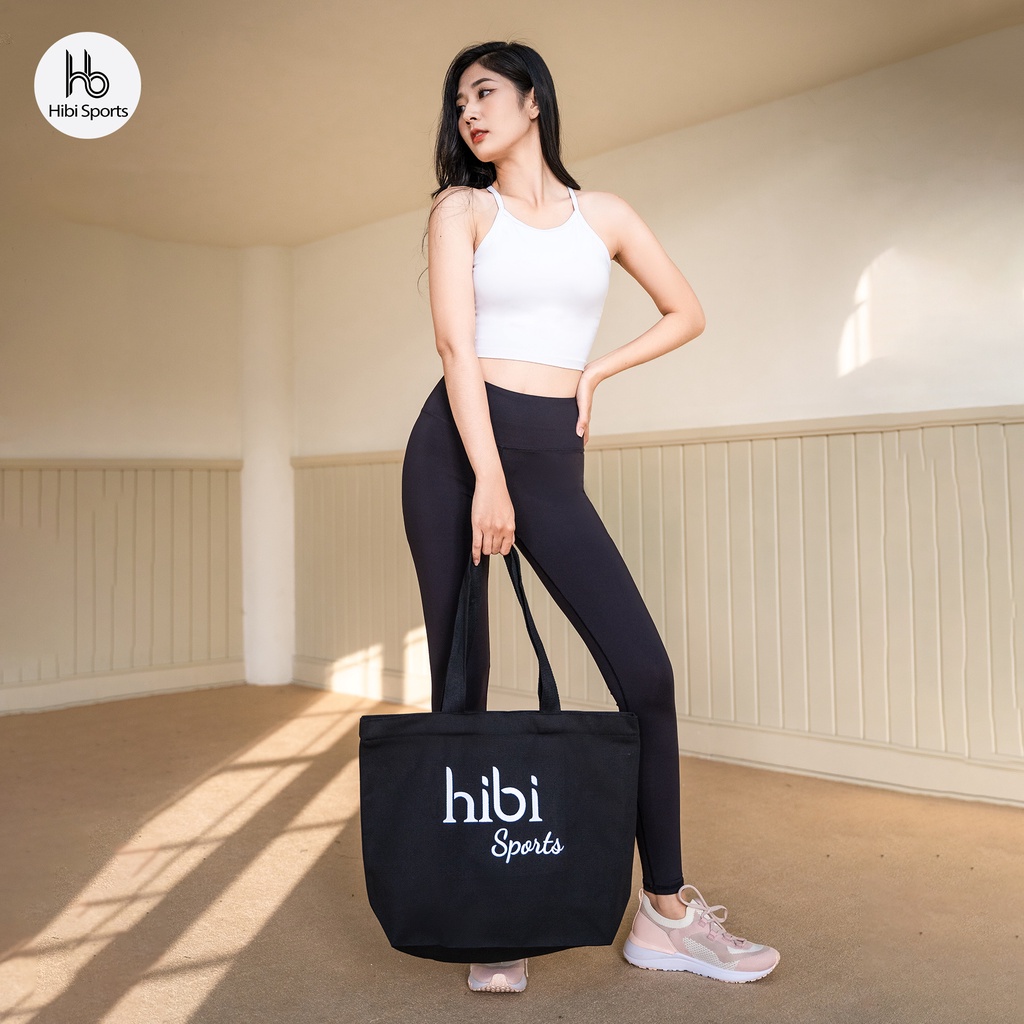 Túi tote đựng đồ tập thời trang nam nữ Hibi Sports A004, chất liệu Canvas cao cấp, có khóa kéo và túi trong