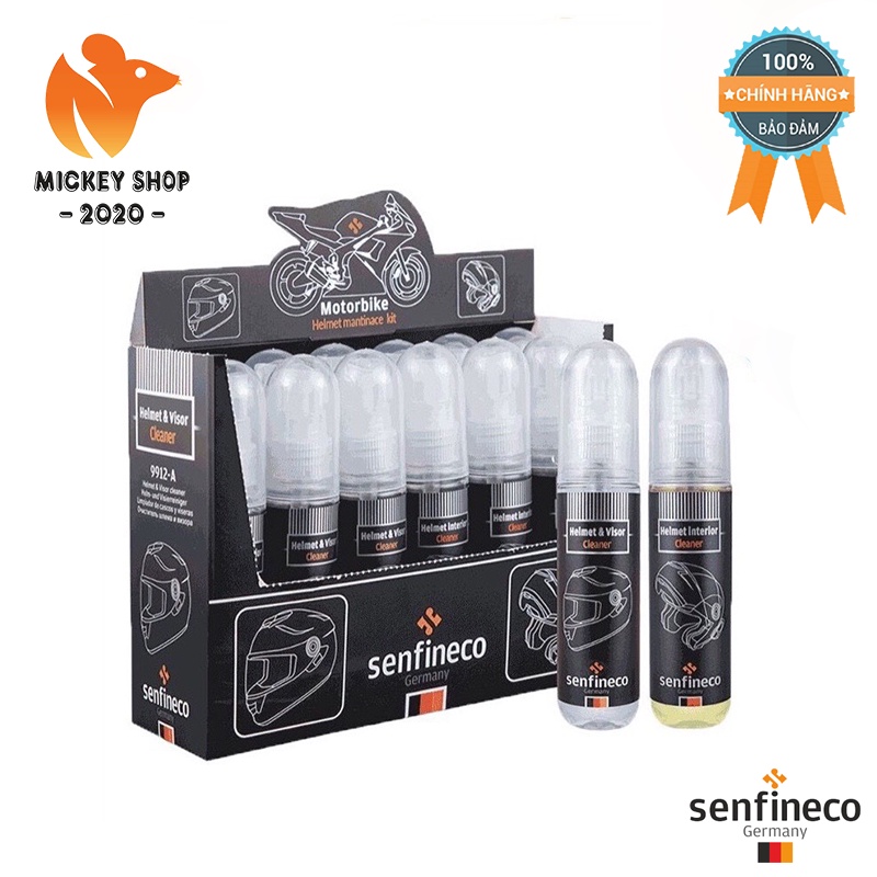 Senfineco 9912 - Bộ Vệ Sinh Kính Nón Bảo Hiểm Senfineco Helmet Interior Cleaner / Helmet&Visor 50ml