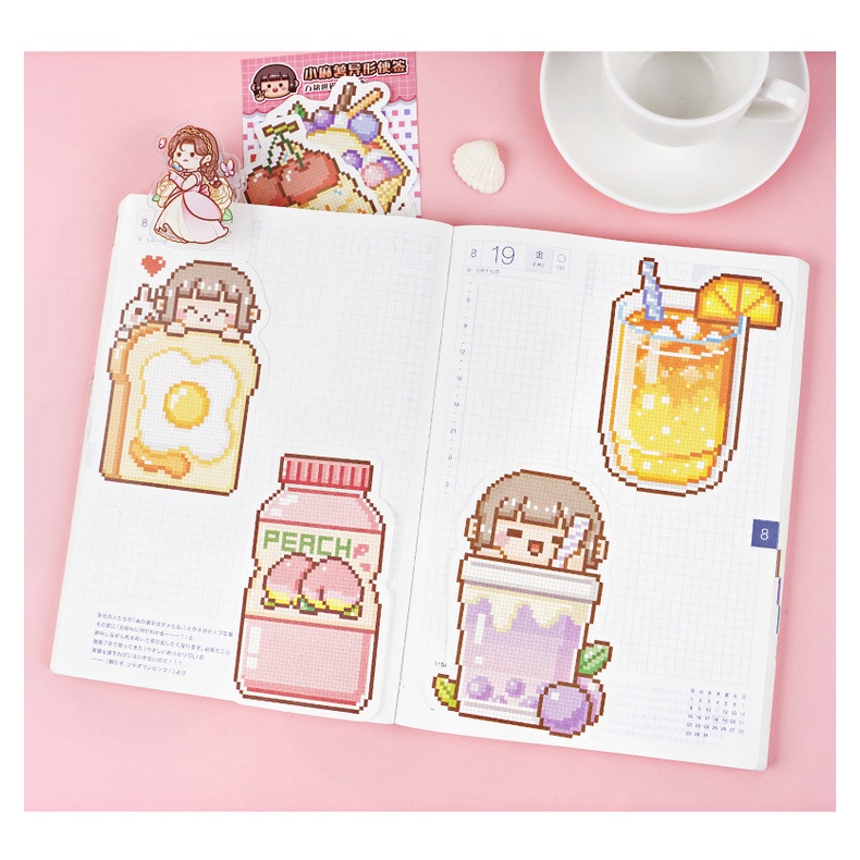 Giấy Ghi Chú Họa Tiết Người Ngoài Hành Tinh Hoạt Hình Dễ Thương Trang Trí Sổ Tay