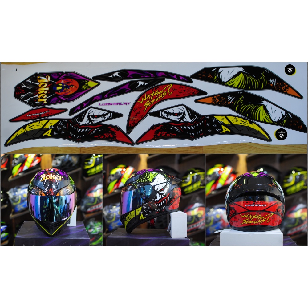 Tem trùm - Decal dán mũ bảo hiểm fullface Joker