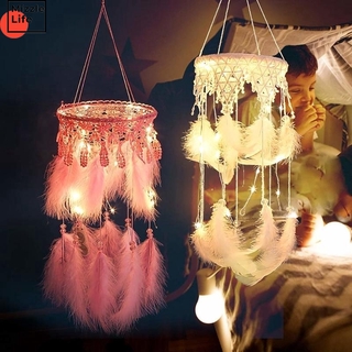 Dream Catcher Có Đèn Led Màu Hồng