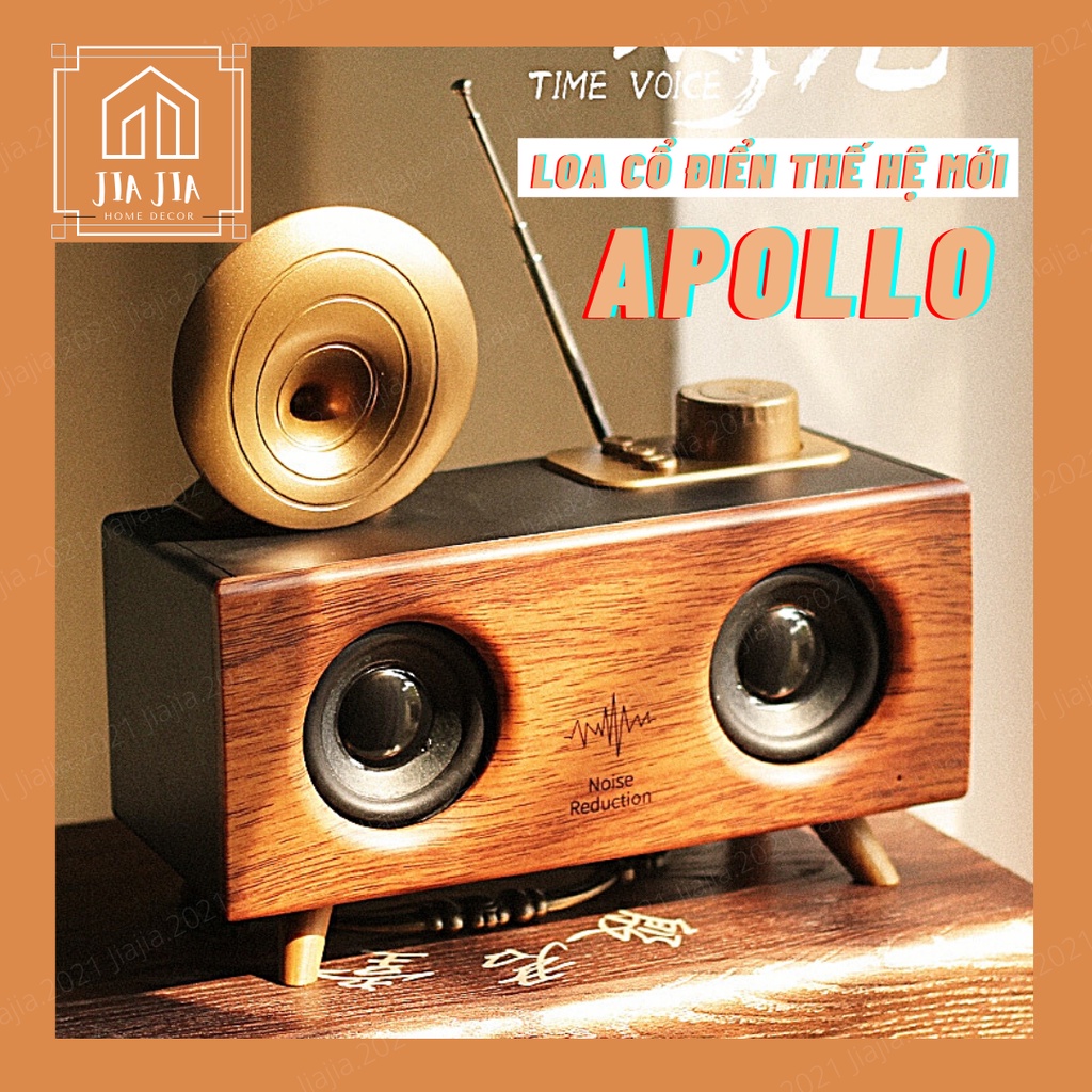 Loa bluetooth Apollo B6 Super Bass - Loa bluetooh phong cách cổ điển retro trang trí nhà, quán cafe, nhà hàng