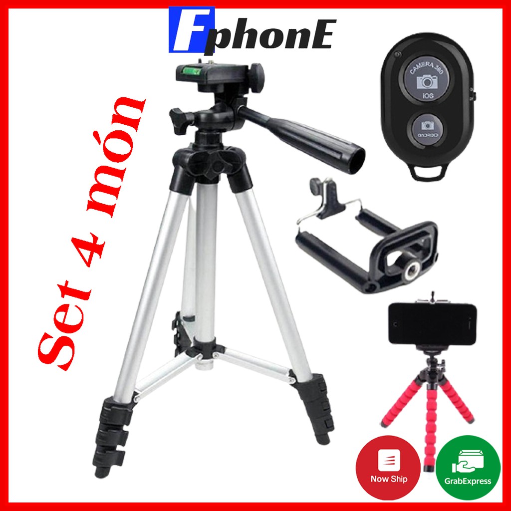 Gậy chụp ảnh 3 chân, Tripod 3110 kèm 1 Kẹp điện thoại và 1 Remote (Tặng Giá Đỡ Bạch Tuộc Đa Năng) | BigBuy360 - bigbuy360.vn