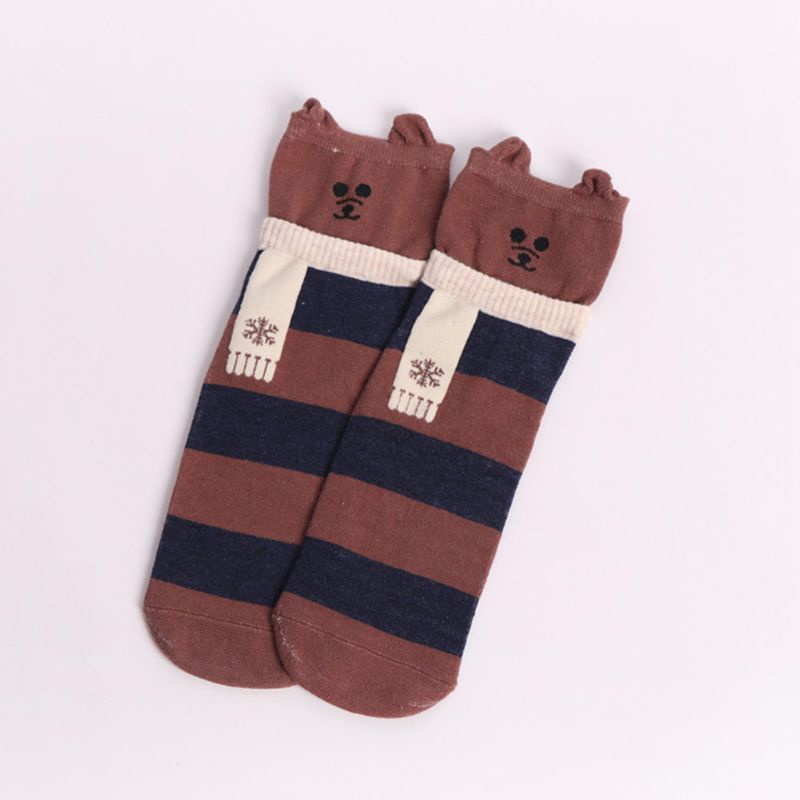 5 Đôi Tất Chân In Hình Thú Hoạt Hình 3D Cho Nữ