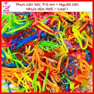Thun cột tóc trẻ em + người lớn nhựa dẻo abs loại i - dây cột tóc nhiều màu