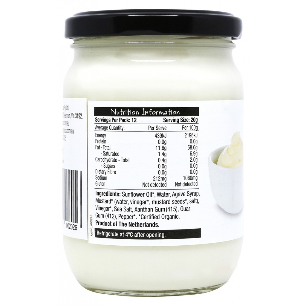 Sốt Mayonnaise hữu cơ Không Trứng Global Organics Mayonnaise Egg-Free 240g