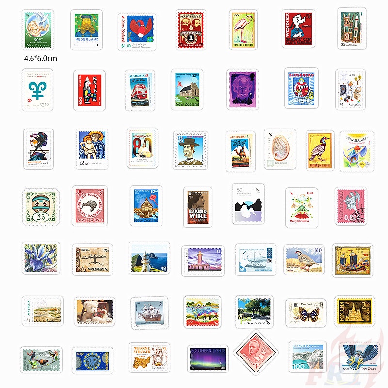 ❉ Retro Travel Stamp Series 02 Stickers ❉ 50Pcs/Set DIY Fashion Waterproof Decals Doodle Stickers