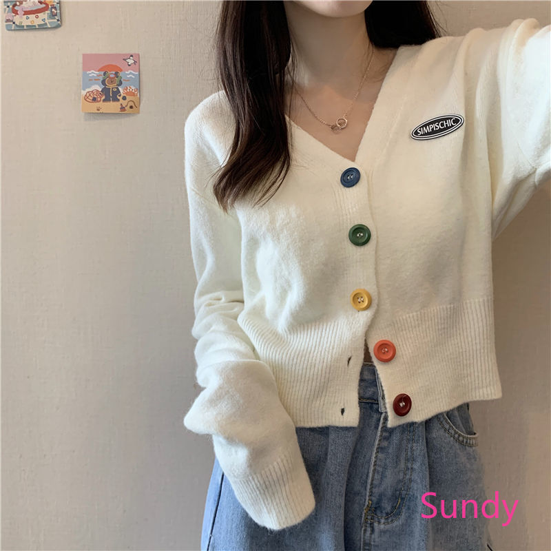 Áo Cardigan Cổ Chữ V Dáng Rộng Thời Trang Mùa Thu Cho Phụ Nữ