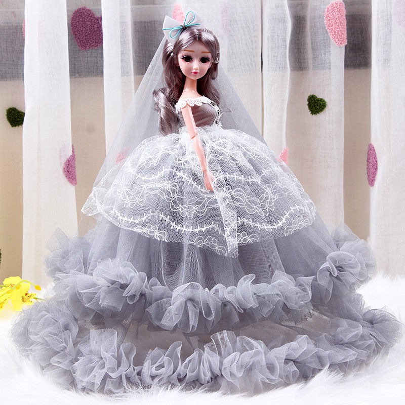 Búp bê barbie mặc váy cưới cô dâu xinh đẹp 45cm búp bê công chúa búp