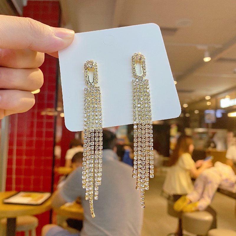 Đôi khuyên tai mạ bạc 925 đính đá thời trang sang trọng cho nữ