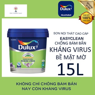 Sơn nước nội thất - Siêu Cao cấp - Dulux EasyClean Kháng Khuẩn - Bề mặt mờ