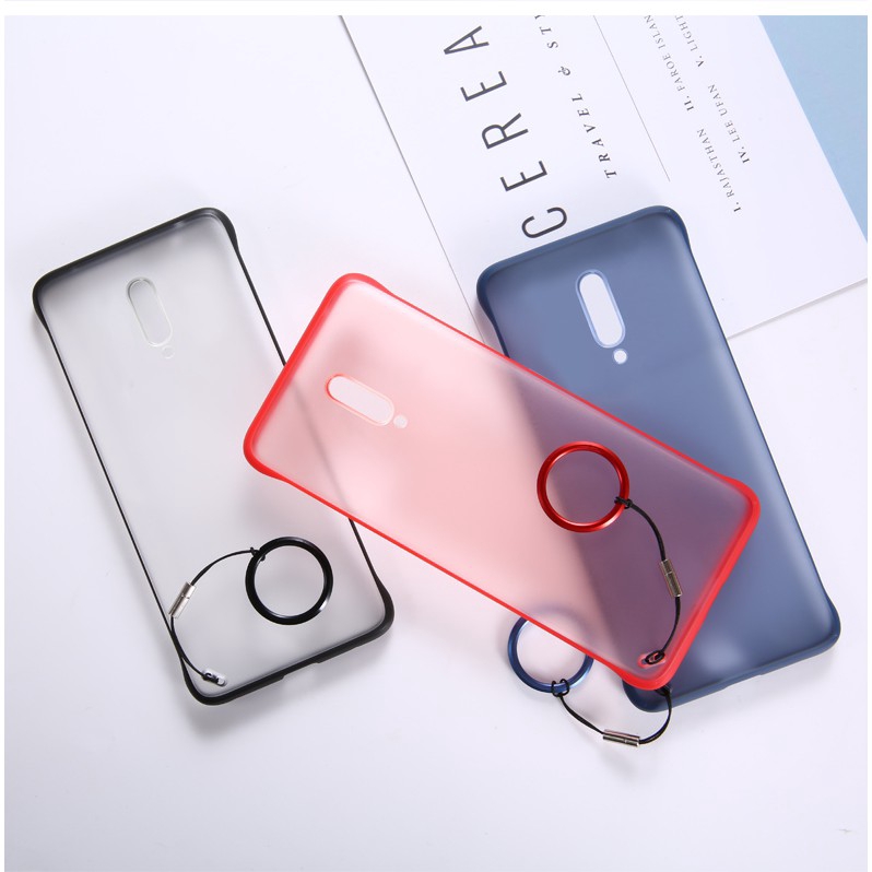 Ốp Lưng Trong Suốt Siêu Mỏng Có Khuyên Xỏ Ngón Tay Cho Oneplus 7t Pro One Plus 7