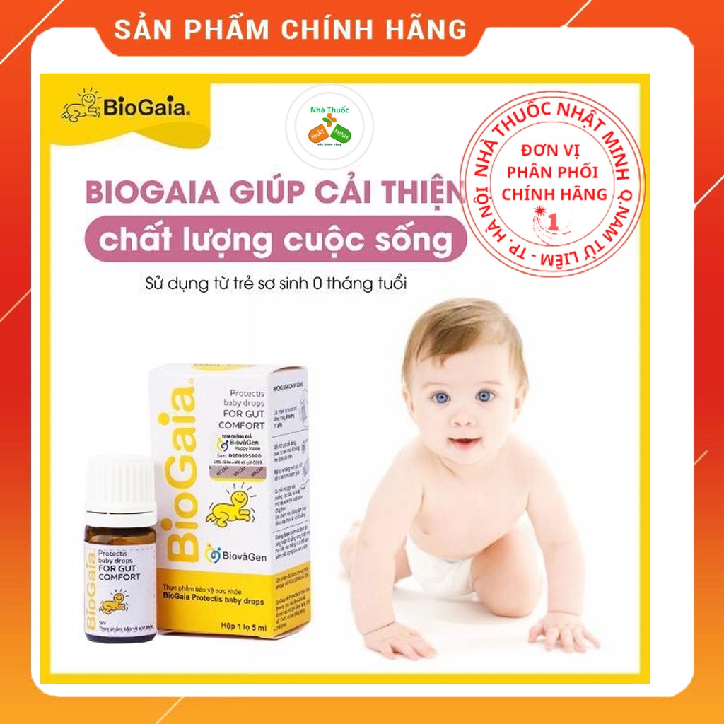 [ Chính Hãng ] Men Vi Sinh Biogaia Protectis Baby Drops Men Uống 5ml  Tăng Cường Hấp Thu Miễn Dịch, Hết Táo Bón