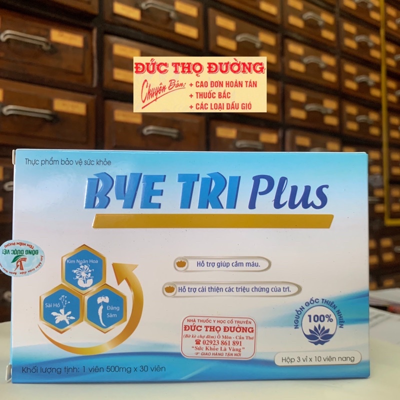 Bye Tri Plus - trĩ, giúp giảm đau, co búi trĩ, phù nề - Byetri Plus
