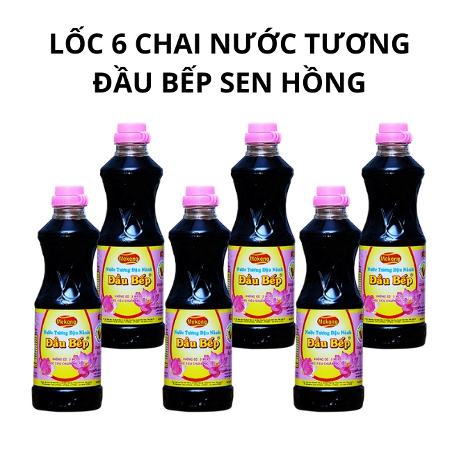 Lốc 12 Chai Nước Tương Mekong Đầu Bếp Sen Hồng 415ml