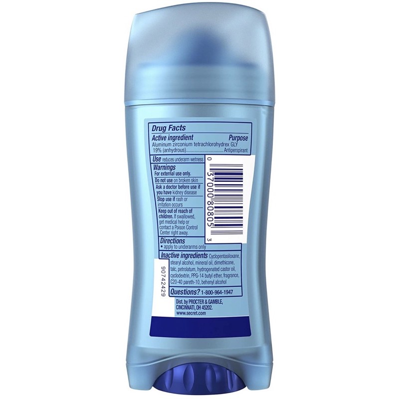 Thanh lăn khử mùi bảo vệ cho nữ bảo vệ suốt 48h Secret Outlast Clear Gel Deodorant Clean Lavender 73g