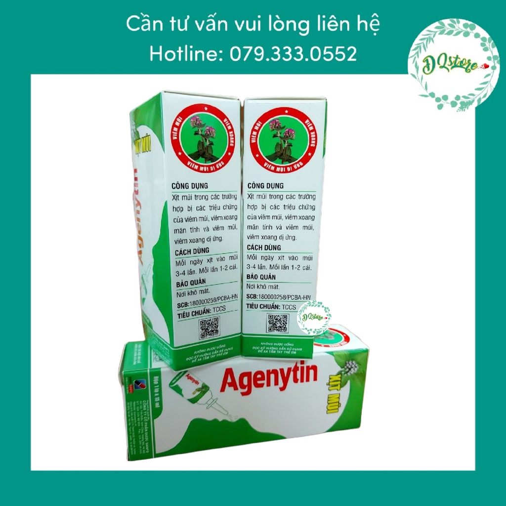 Xịt mũi ngũ sắc Agenytin- Viêm mũi, viêm mũi dị ứng 15ml