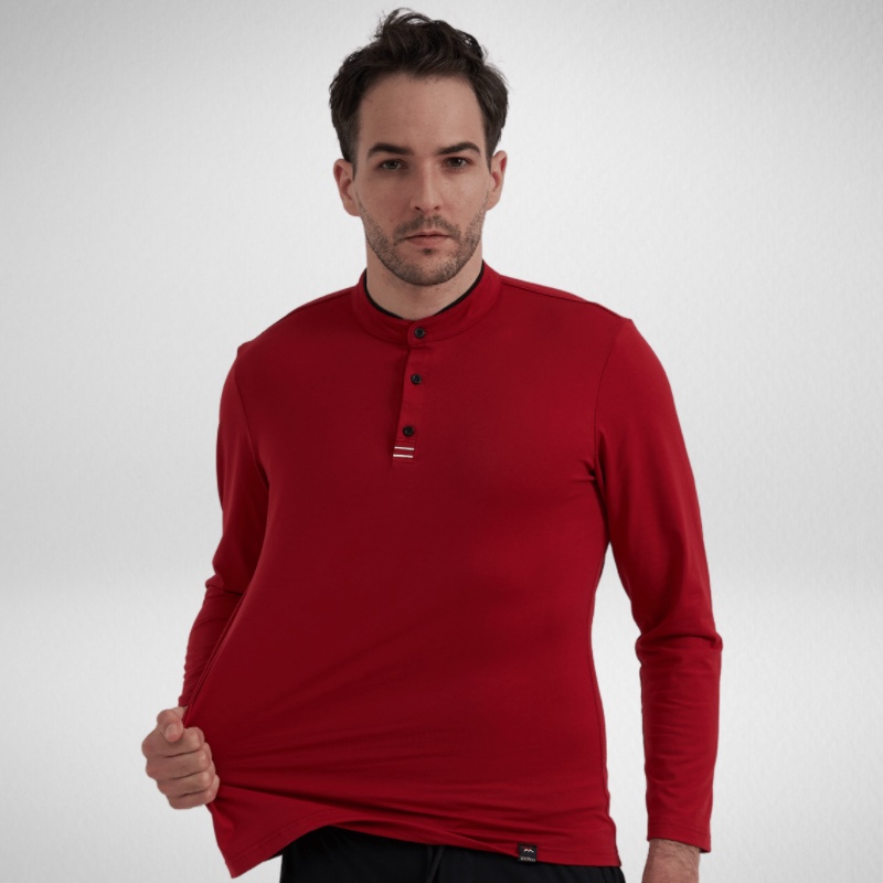 Áo thu đông nam dài tay, polo nam cổ tàu sang trọng wolmaxx chất liệu cotton mix spandex cao cấp trẻ trung năng động | BigBuy360 - bigbuy360.vn