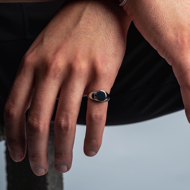 Nhẫn Signet - Thép Titanium 316L