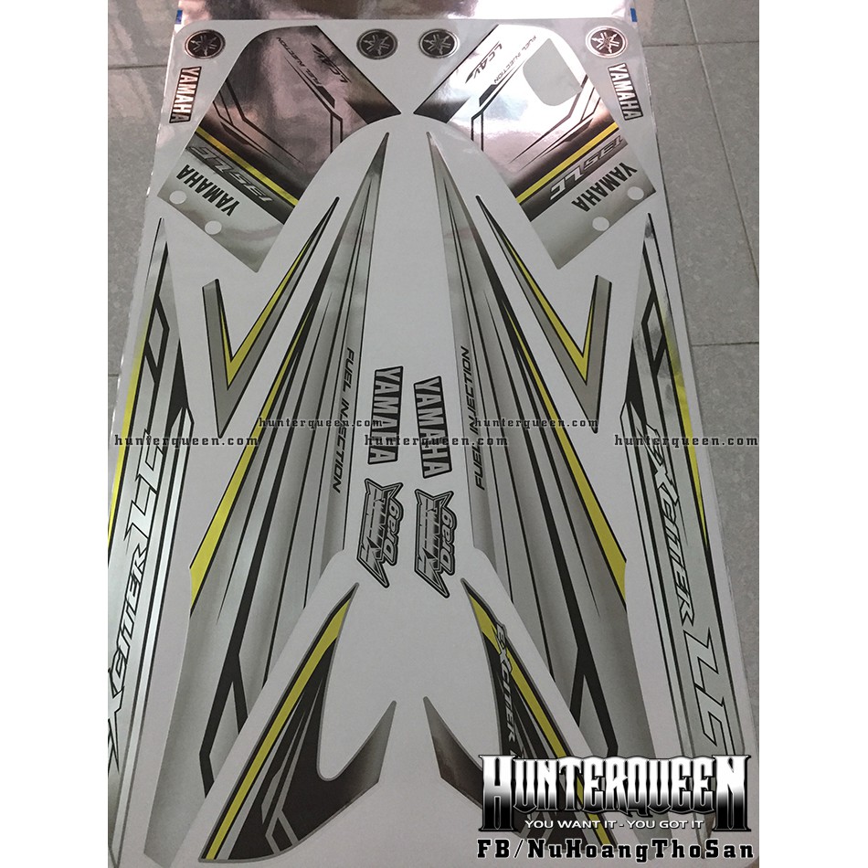 Tem rời chất liệu CROM, LC đen bạc, chỉ vàng. Exciter 135 đời 2006-2010
