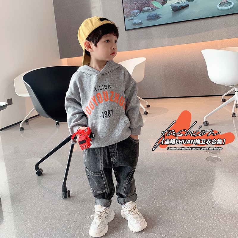 Áo Hoodie In Chữ Phong Cách Hàn Quốc Cho Bé Trai