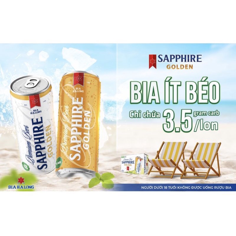 Bia Hạ Long Sapphire Golden thùng 24 lon x 330ml