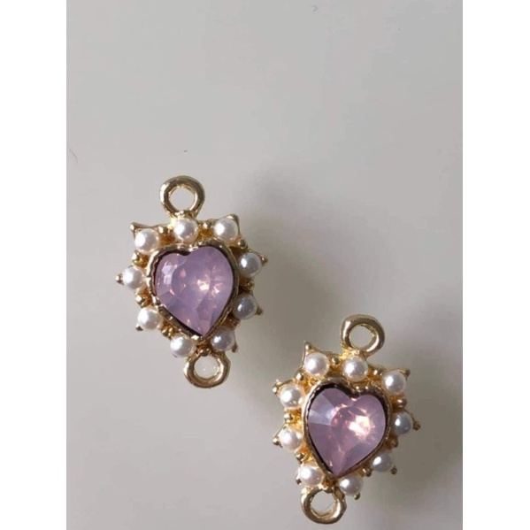 (1 cái)Center kim loại hình trái tim 16*17mm, nguyên liệu làm trâm cài tóc cổ trang, mặt dây chuyền, nguyên liệu diy