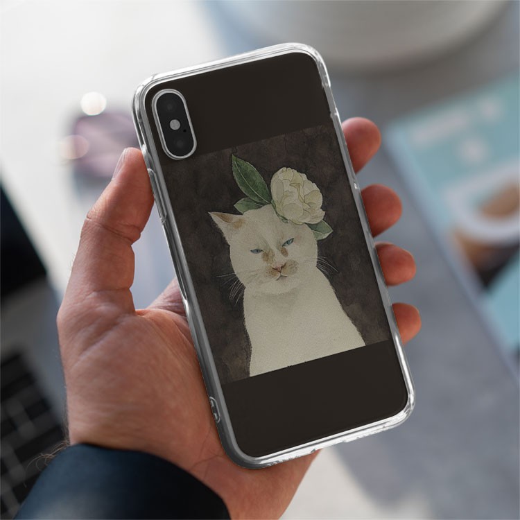 Vỏ ốp nghệ thuật mèo nữ tính TG Case Hàng cao cấp cho các loại Iphone CAT20210040