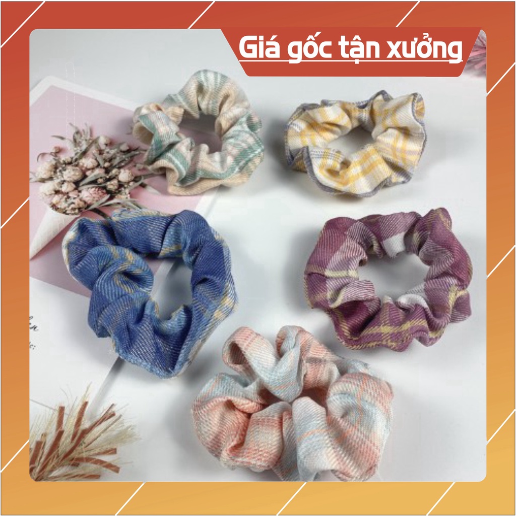[FreeShip] Chun Buộc Tóc, Thun Buộc Tóc Bằng Vải Trẻ Trung Xinh Xắn 5 Màu Phối Sọc Thiết Kế Kiểu Hàn Quốc