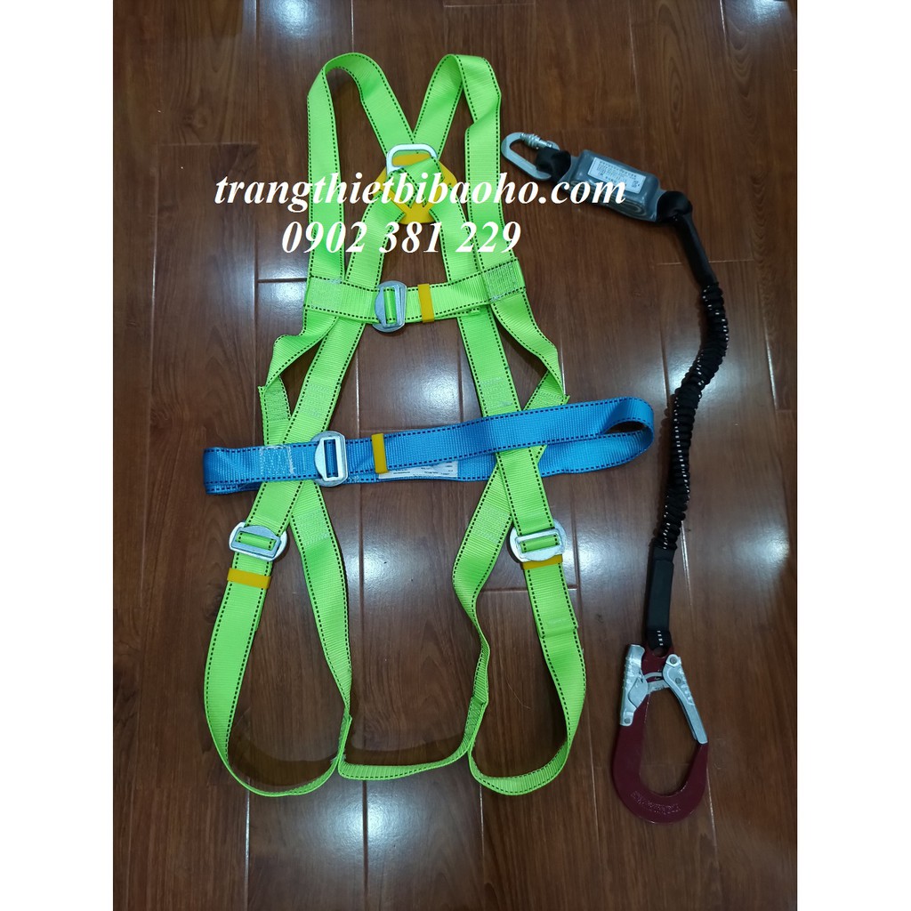 Dây an toàn toàn thân Polyester lụa 1 móc nhôm dây thun đàn hồi chống sốc Hàn Quốc