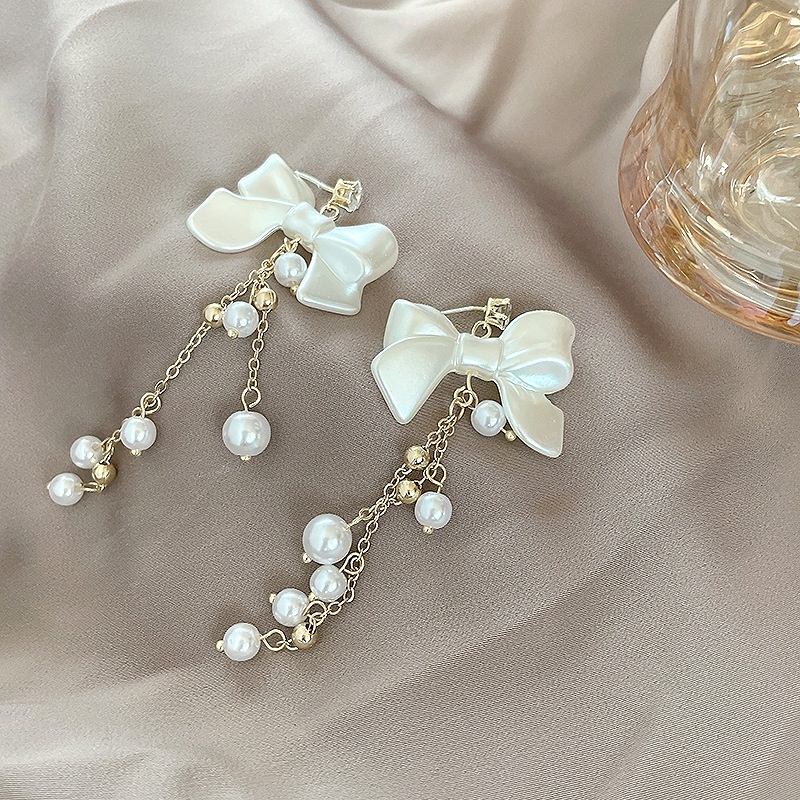 Khuyên Tai Nơ Tua Rua Phong Cách Hàn Quốc Thời Trang Chất Lượng Cao 2022 Mới