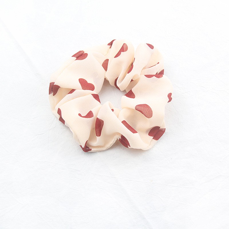 Combo 2 dây buộc tóc scrunchie sắc màu hình tim