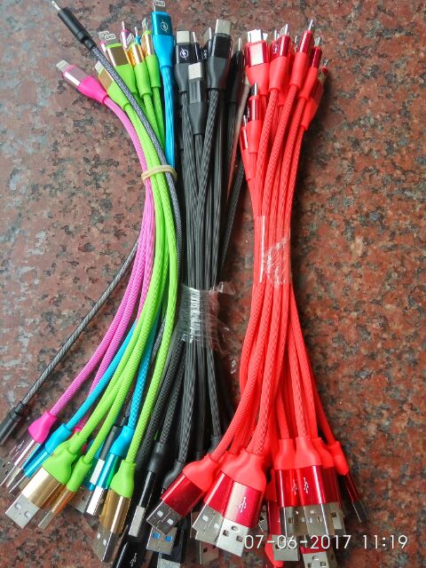 Dây sạc ngắn màu các chân Samsung , galaxy iPhone...