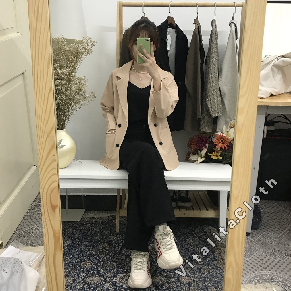 Áo Blazer trơn ULZZANG Style phong cách Hàn Quốc trẻ trung - lên form đẹp - MIX đồ xinh
