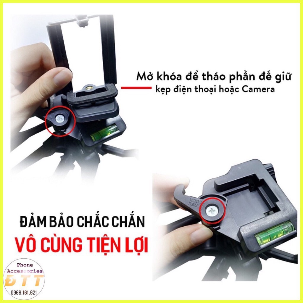 GẬY TRIPOD 3366 CAO CẤP TẶNG KÈM ĐẦU KẸP ĐIỆN THOẠI CHÍNH HÃNG