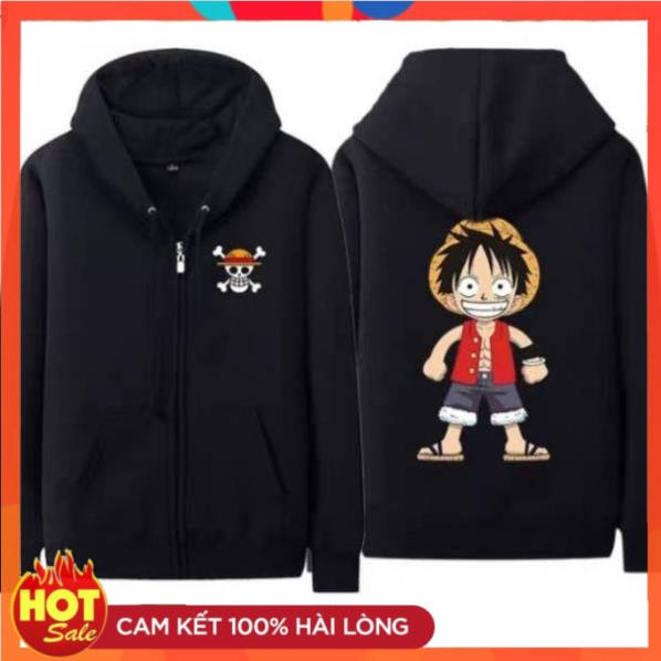 Áo Khoác Nỉ Ấm One Piece Mũ Rơm chất lượng