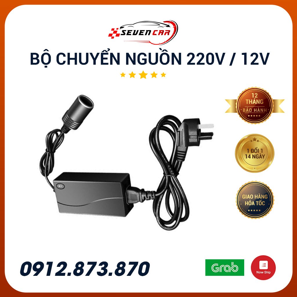 Bộ chuyển đổi nguồn cho tẩu ô tô 220V sang 12V tiện dụng- Seven.car