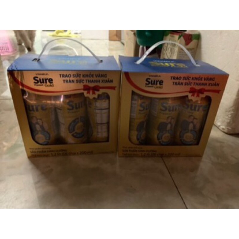 Thùng 24 chai sữa bột pha sẵn Vinamilk Sure prevent gold