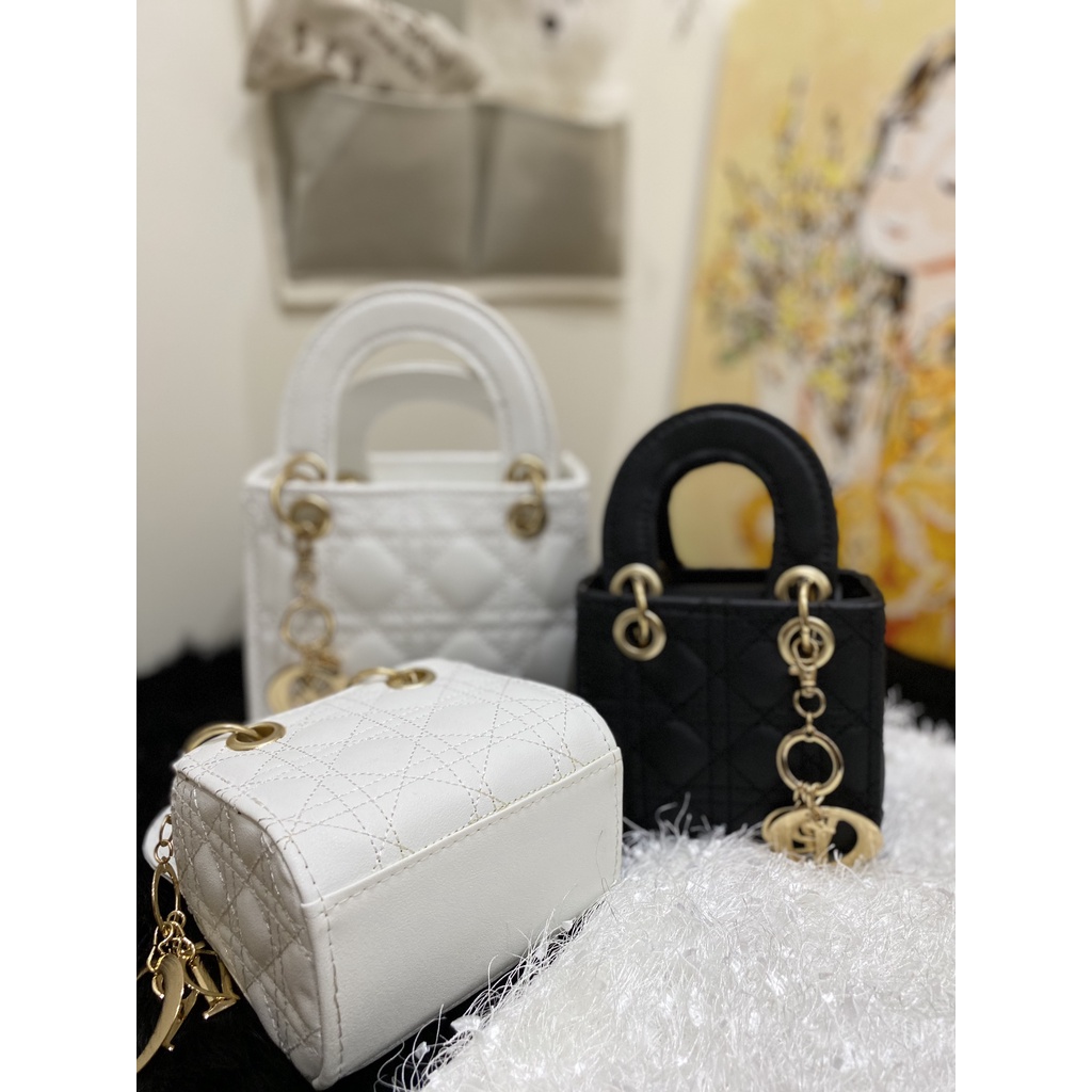 Túi Xách Lady Dior Size 13-18 - Thiết Kế Da Sần Dạng Lưới Sang Chảnh - Mã GT004