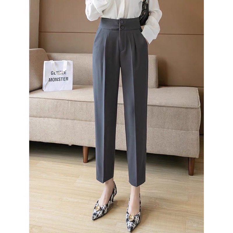 Quần bagyy công sở 2 khuy lưng cao mã 078