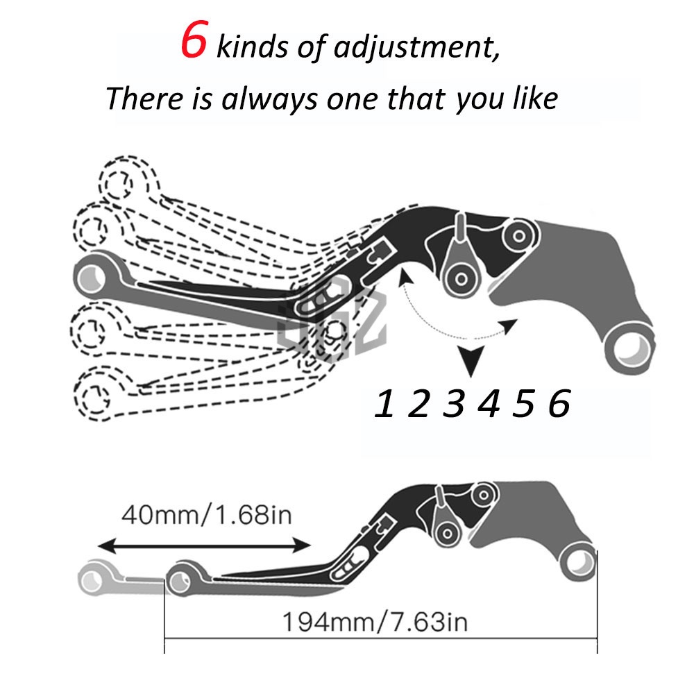 Tay Thắng Dài 6 Chế Độ Điều Chỉnh Được Chuyên Dụng Cho Xe Mô Tô Honda PCX 125 150 2013-2020