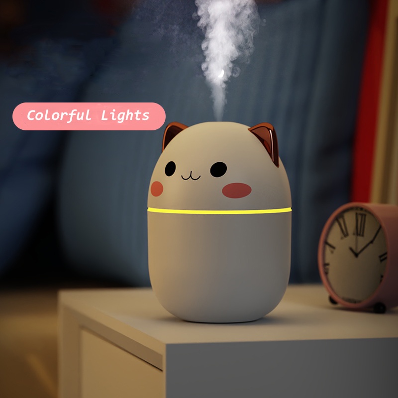 Máy phun sương tạo độ ẩm không khí FNELSE làm mát có đèn 7 màu dễ thương cổng cắm USB