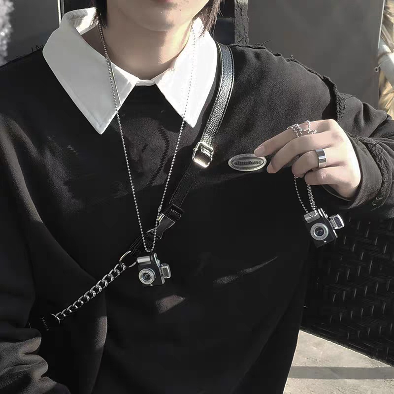 Vòng cổ mặt dây hình camera dạ quang phong cách Hàn Quốc thời trang cho nam và nữ