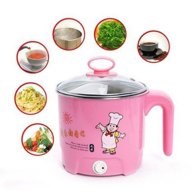 [ Tặng Khăn ] Ca Nấu Mì, Nấu Cơm Đa Năng Có Tay Cầm 1,8L - Nồi Lẩu Điện Mini Kèm Giá Hấp Nhựa Tiện Lợi