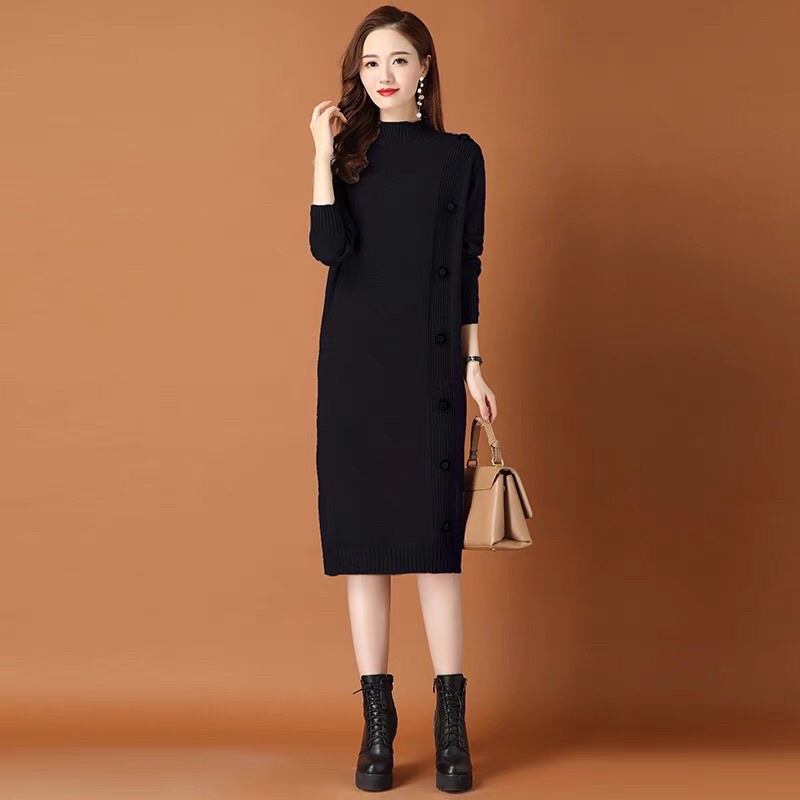 Váy len kiểu body dáng dài sang chảnh