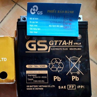BÌNH ẮC QUY KHÔ GS GT7A-H (12V-7AH)